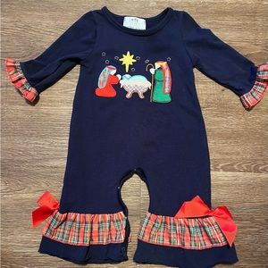 Boutique Christmas Baby Girl Romper